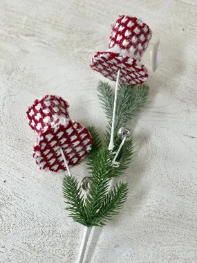 20 Inch Red And White Hat Spray