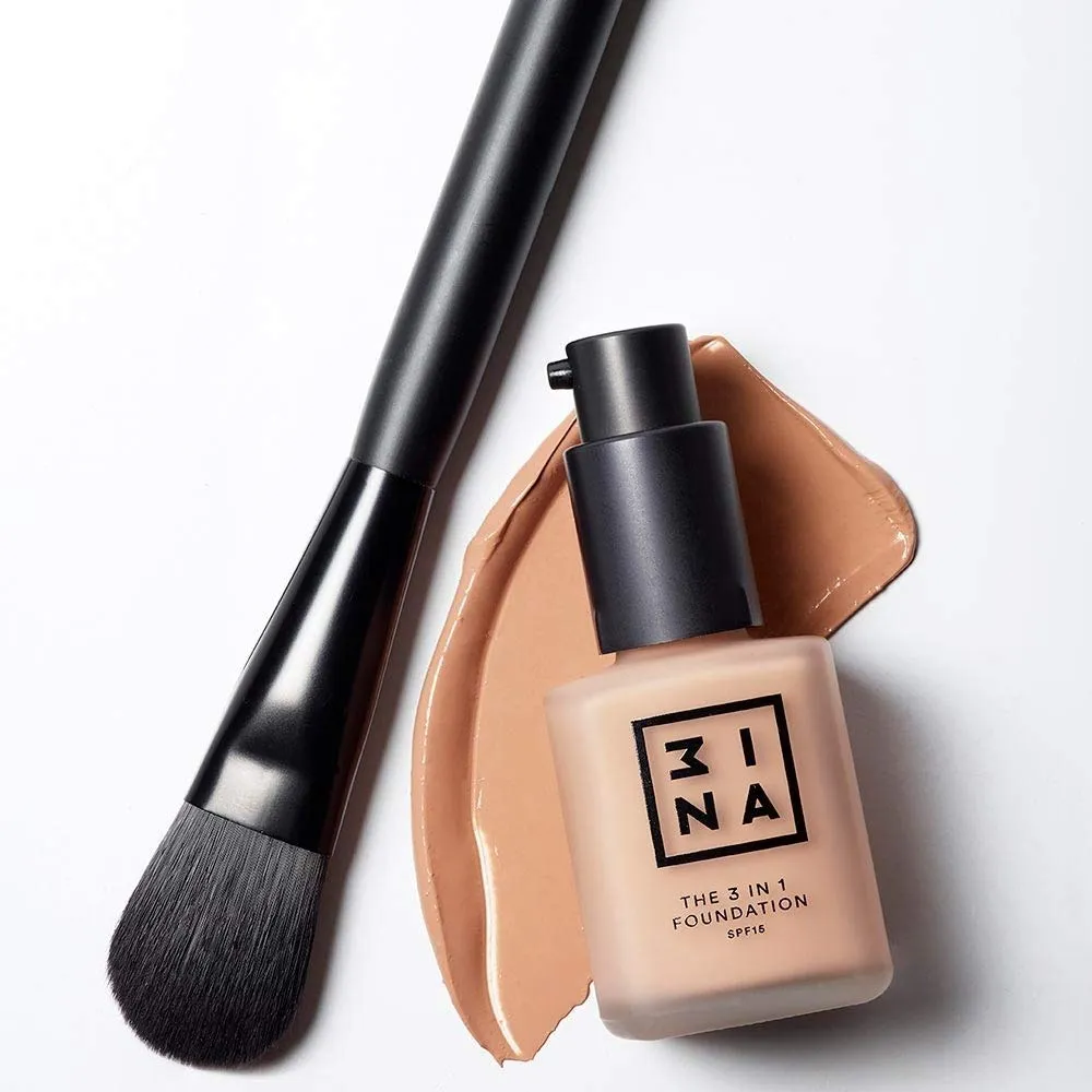 3INA MAKEUP - Multifunctional Foundation Primes and Conceals - Medium Coverage - Natural Matte Finish - Long Lasting & Hydrating Formula - Vegan - The 3 in 1 Foundation 203 Medium Beige