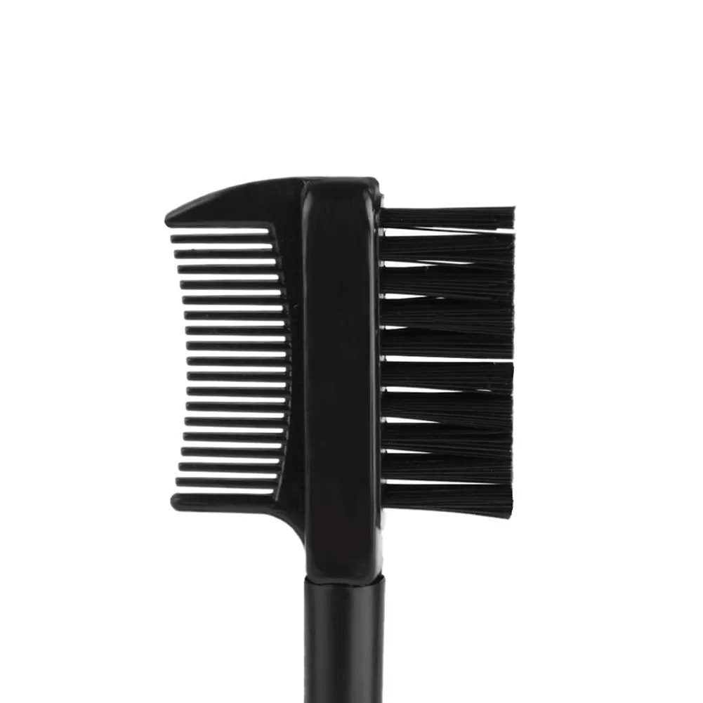 AKOAK 5 Pcs Dual-purpose Double-head Eyelash Comb and Eyebrow Brush Comb, Eyebrow Modification and Eyelash Extension Beauty Makeup Tool, Black
