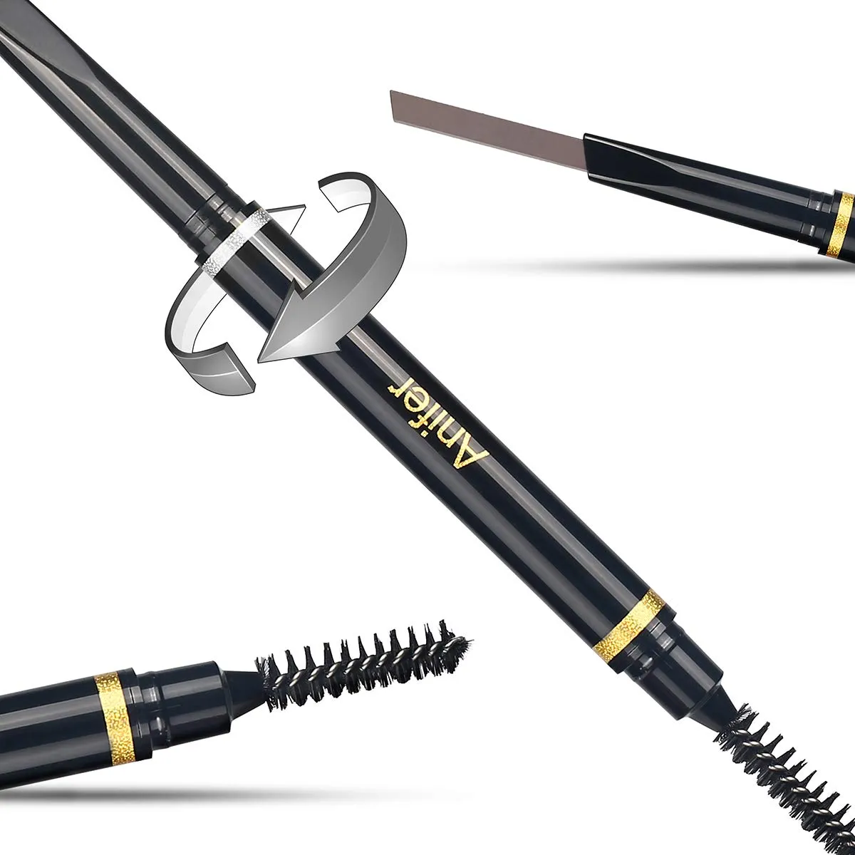 ANIFER Eyebrow Pencil Dark brown Waterproof Smooth Natural Cruelty Free (Dark brown #2) 002(dark brown)