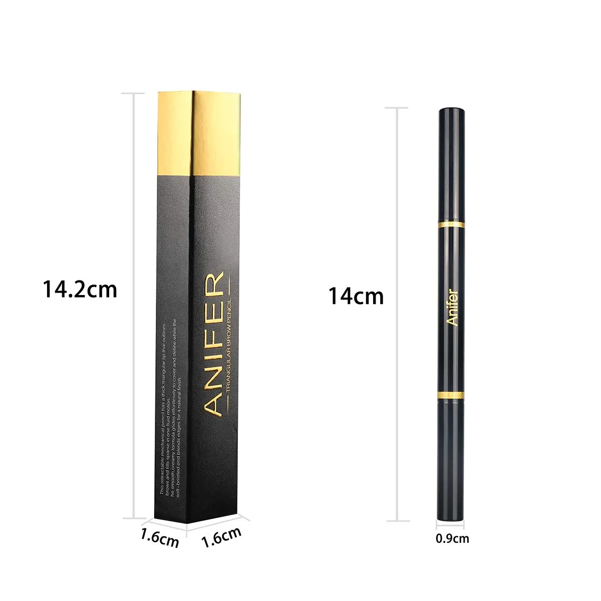 ANIFER Eyebrow Pencil Dark brown Waterproof Smooth Natural Cruelty Free (Dark brown #2) 002(dark brown)