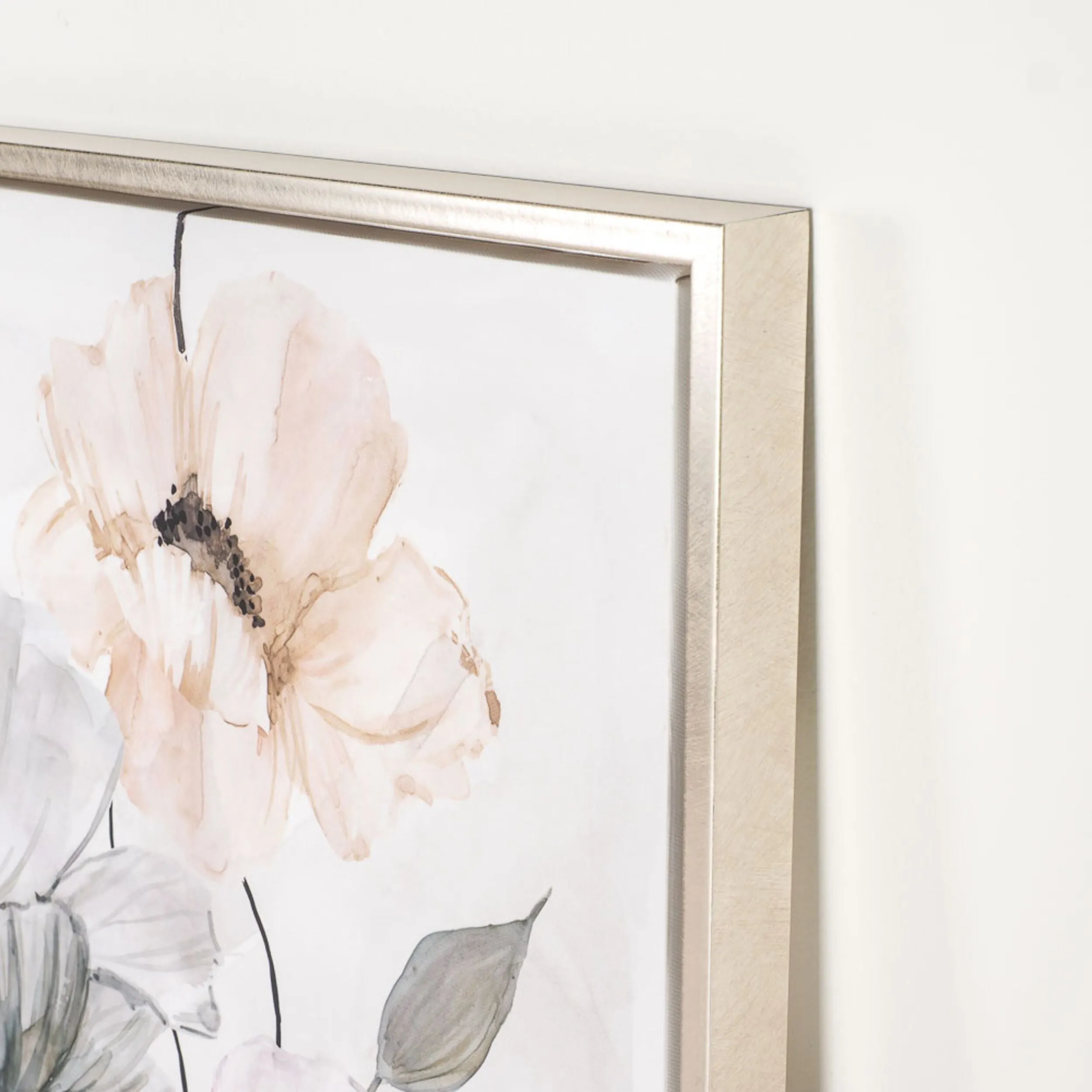 Arthouse Delightful Blooms Silver Framed Print 100x50cm