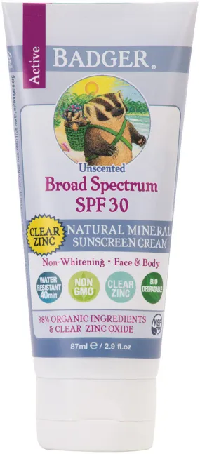 Badger Clear Zinc Sunscreen SPF 30 - Ultimate Sun Protection for Your Skin