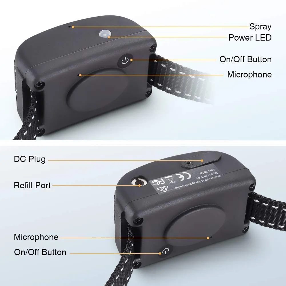 Bark Collar [Upgraded Version], Anti Bark Training Collar, Safe Citronella Spray Collar for All Dogs - Rechargeable & Waterproof