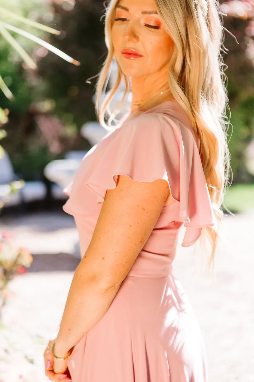 Callie Dress in Blush Chiffon - FINAL SALE