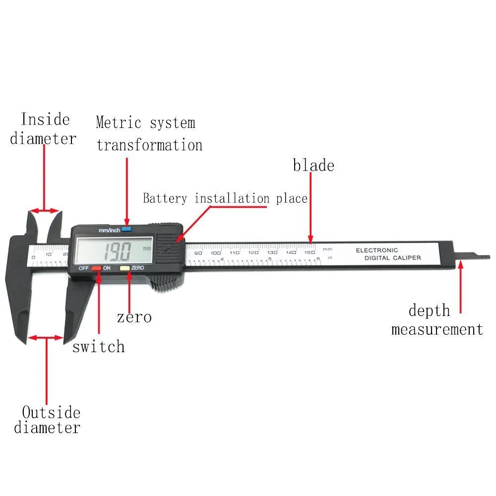 Electronic digital caliper brow ruler