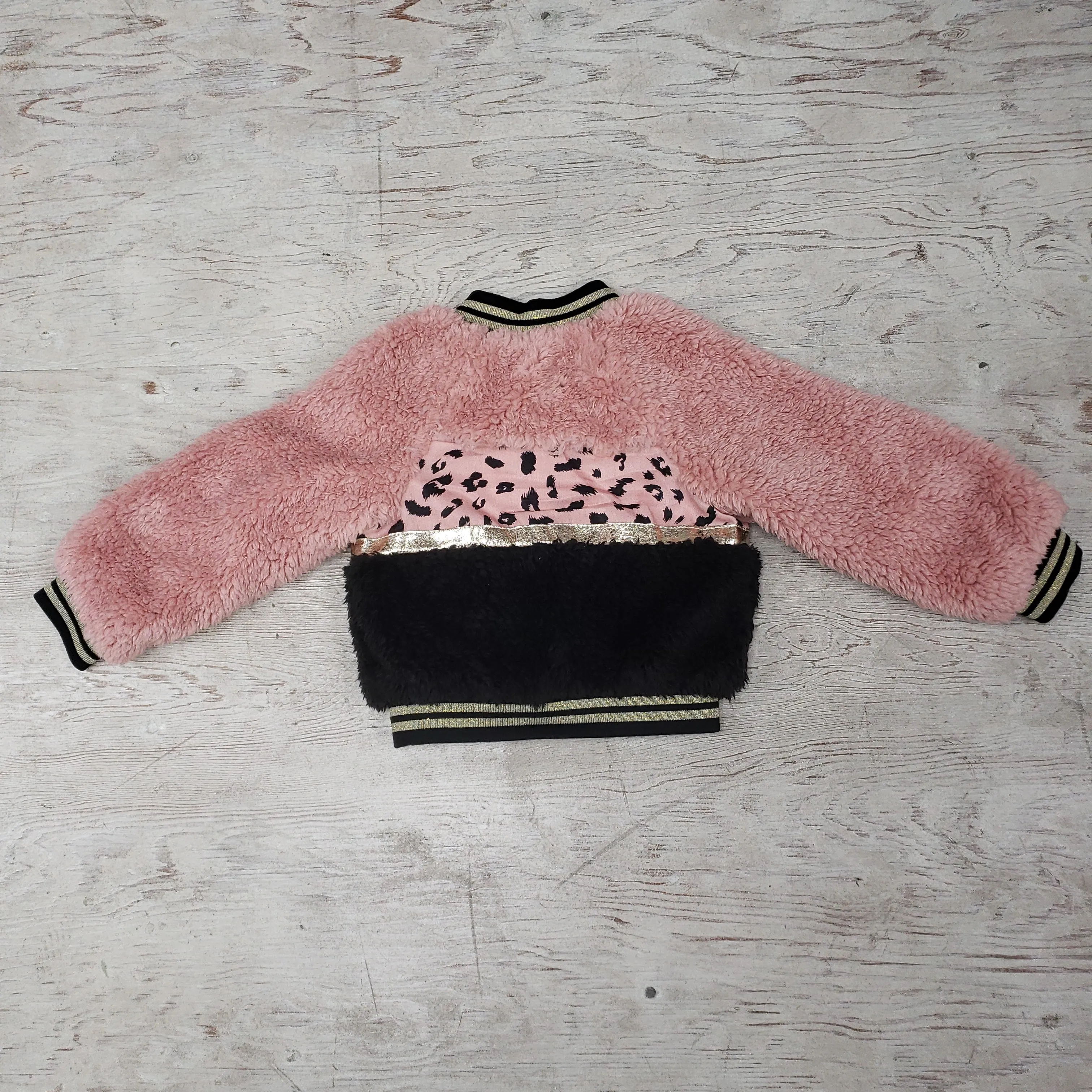 Girls Faux Fur Leopard Jacket