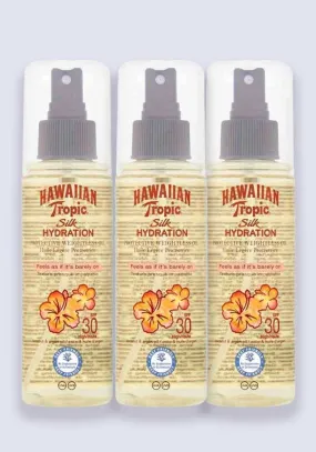 Hawaiian Tropic Silk Hydration Dry Oil Mist SPF 30 150ml 3 Pack Saver