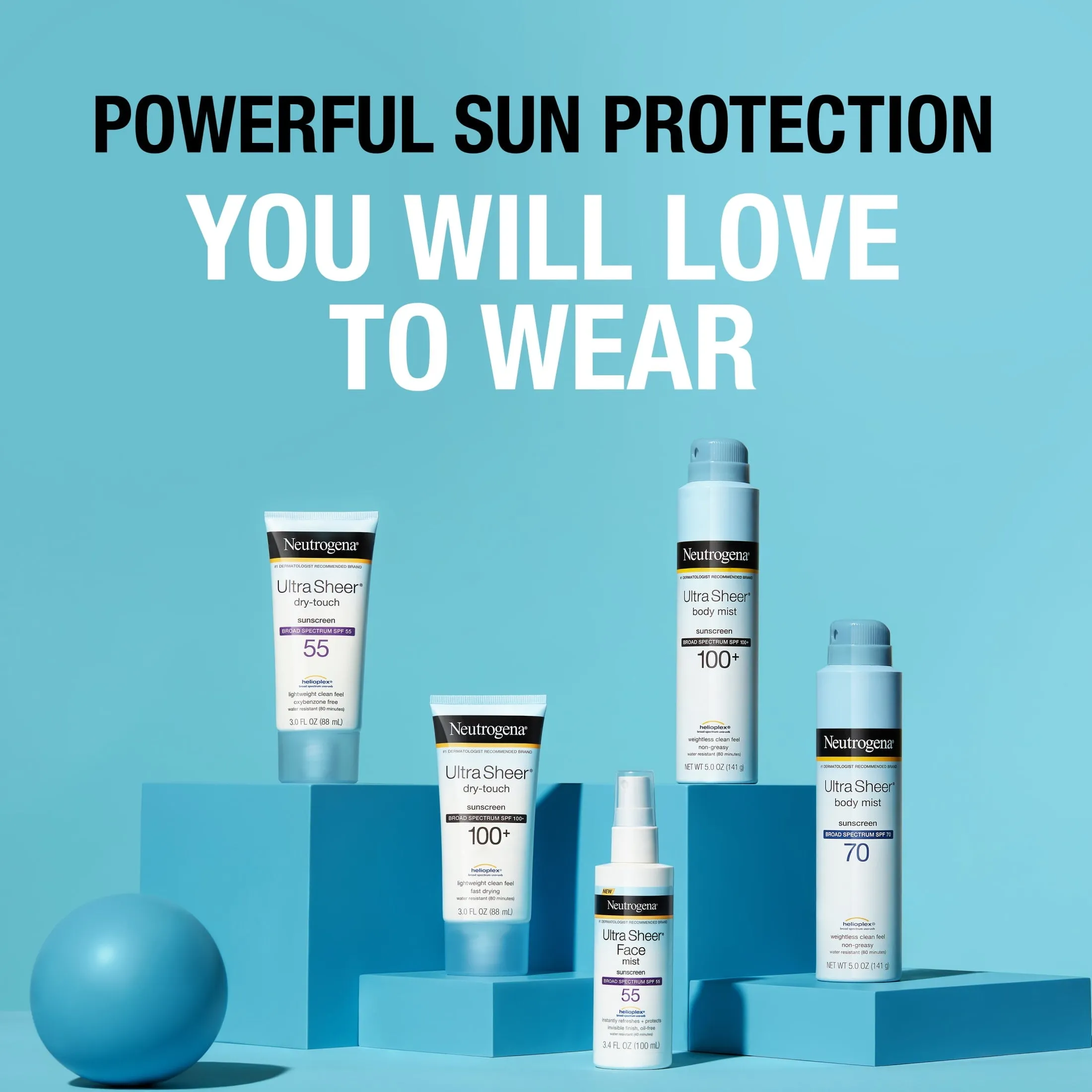 Neutrogena Ultra Sheer Lightweight Sunscreen Spray, SPF 70, 5 oz