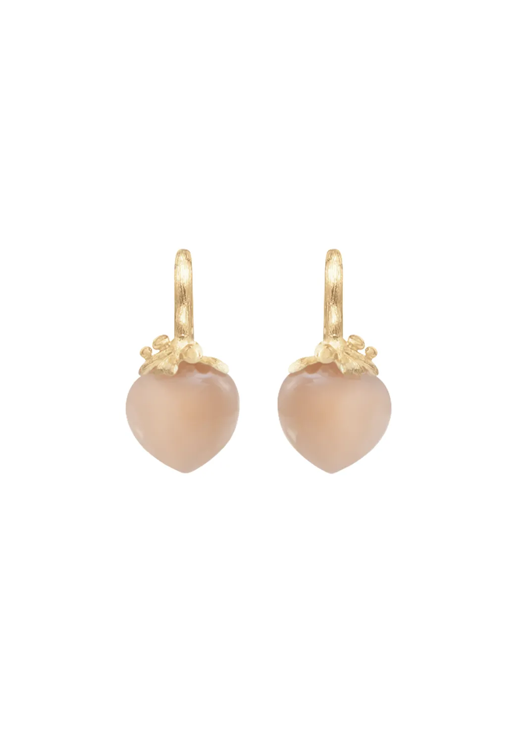 Ole Lynggaard Dew Drops Filigree 18KYG Blush Moonstone Earrings