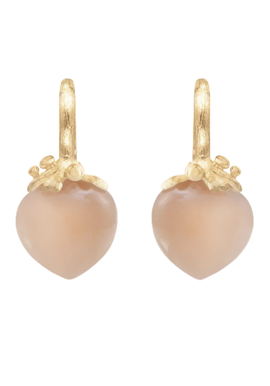Ole Lynggaard Dew Drops Filigree 18KYG Blush Moonstone Earrings