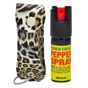 Refillable Cheetah Pepper Spray Keychain