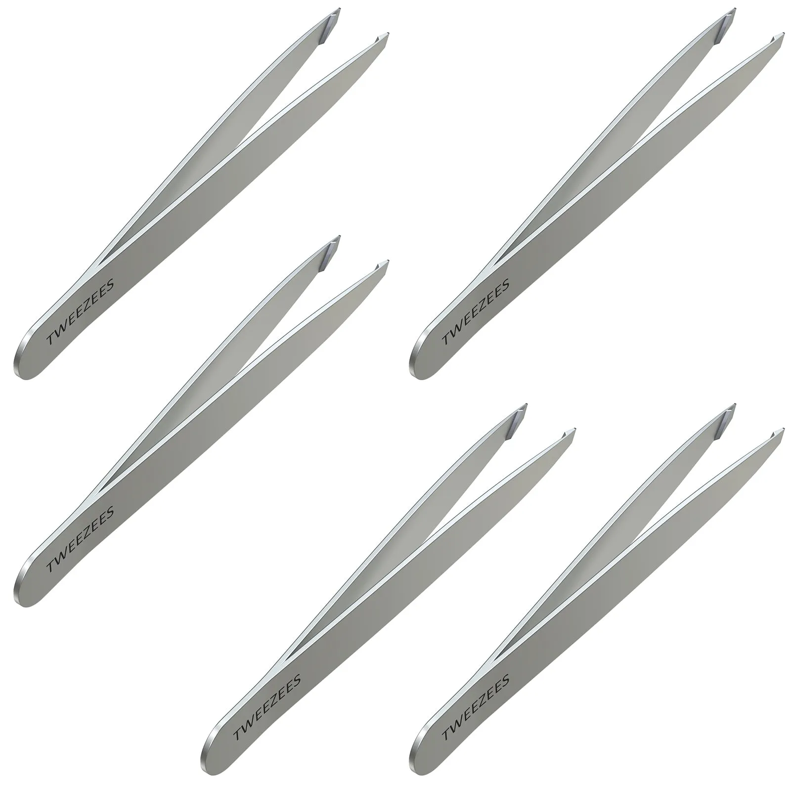 Slant Tip Tweezers | Stainless Steel | Silver