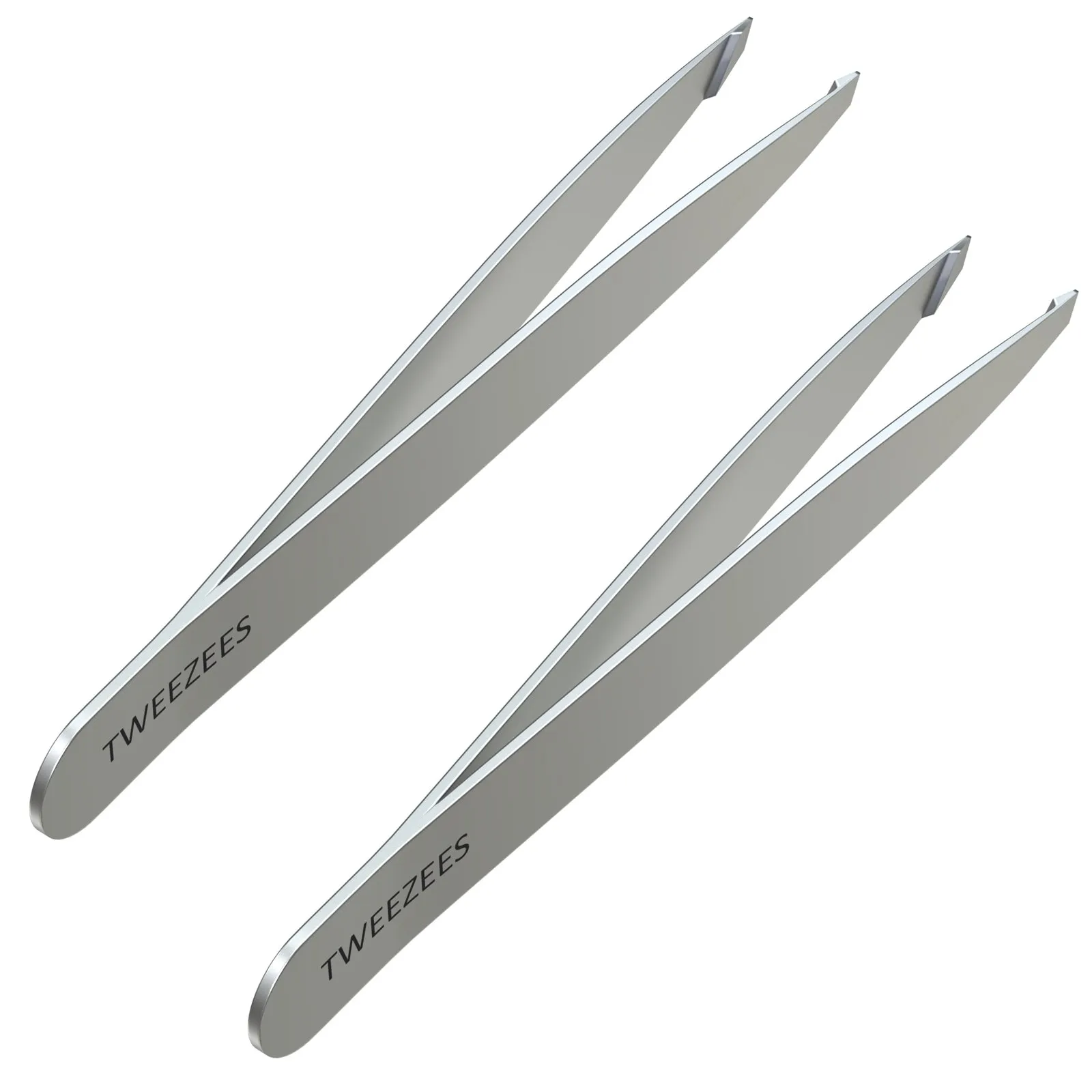 Slant Tip Tweezers | Stainless Steel | Silver